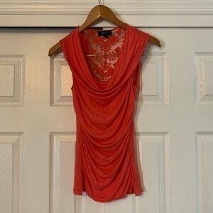 BCX Draped Coral Top Size Small